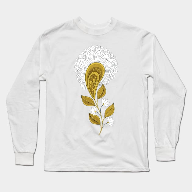 Print with Abstract Flowers Long Sleeve T-Shirt by lissantee